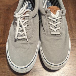 Sperry Striper II Grey Canvas Sneaker - Men's 11.5